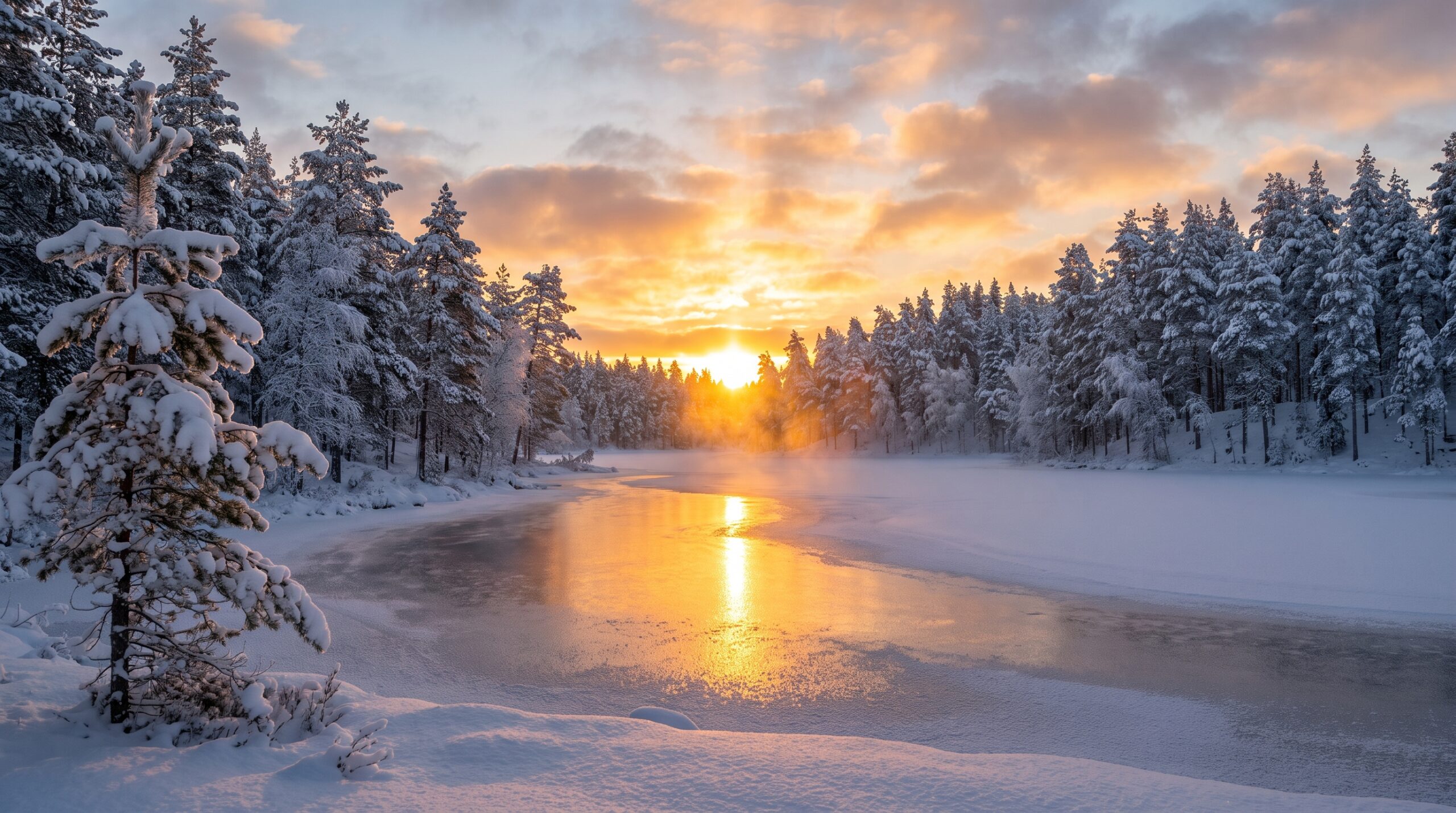 Silent Snow Forest Wallpaper
